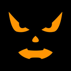 Halloween Pumpkin Face, Vector illustration