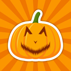 Note sticker with Halloween Pumpkin, vector
