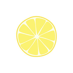 Illustration of a lemon and lemon slices. Vector drawing of fruit for design