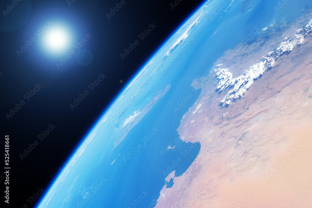 Poster view of the planet earth from space. elements of this image furnished by nasa