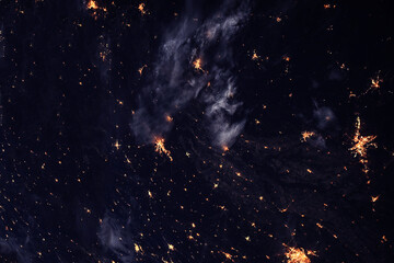 Bright, beautiful space nebula. Elements of this image furnished by NASA