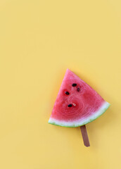 Design of mockup healthy watermelon and watermelon ice cream on background.
