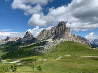 Wall murals Dolomites drone photo Giau Pass dolomites italy/Giau Pass Dolomites Italie