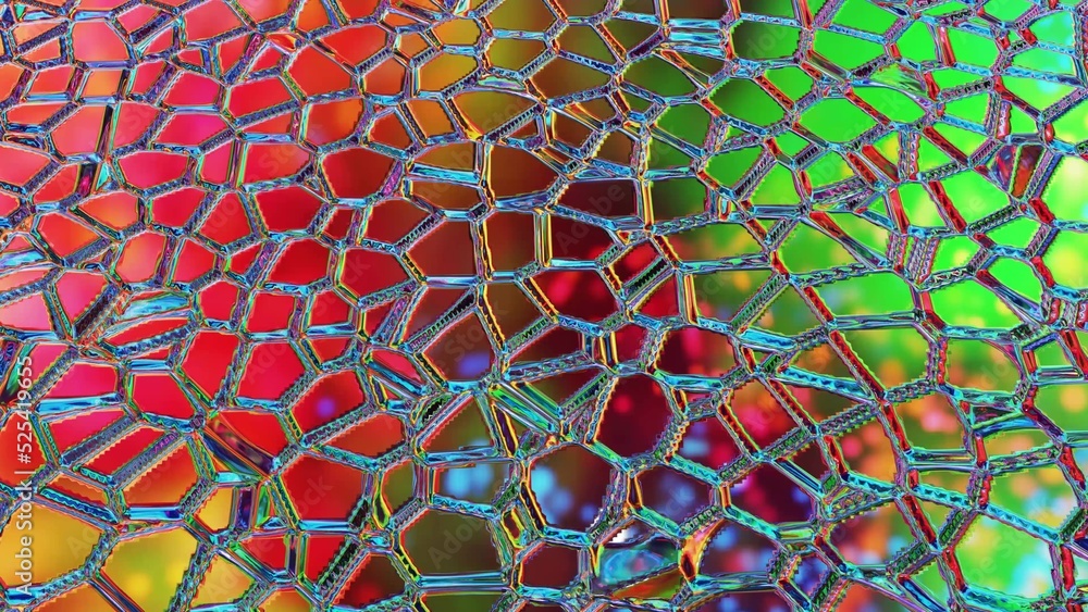 Aufkleber 3d render. liquid pattern like waves. 3d stylish abstract iridescent bg of wavy surface like brillia