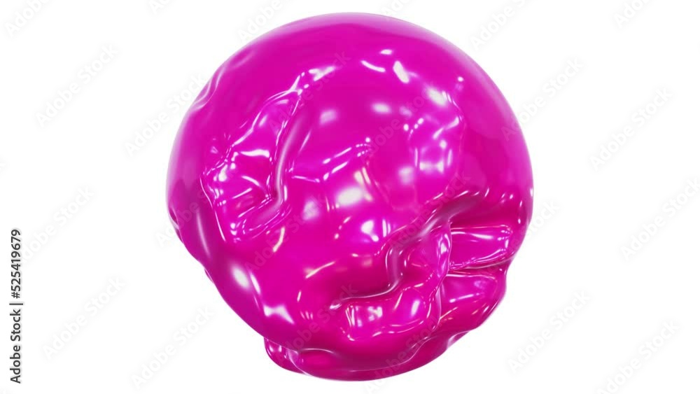 Poster realistic abstract looping 3d animation of the beautiful glamour pink morphing sphere rendered in uh