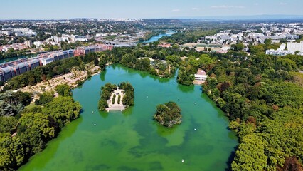 drone photo Parc de la Tête d'Or Lyon France europe