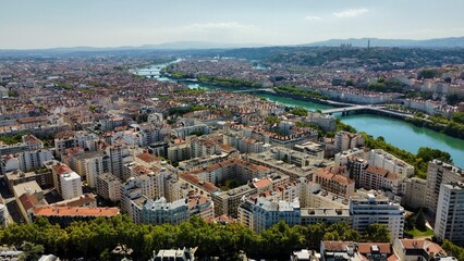 Fototapeta na wymiar drone photo Lyon France europe