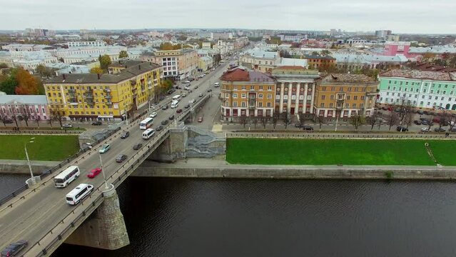 aerial footage of tver city center. High quality 4k footage