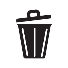 Dumpster rubbish trash icon | Black Vector illustration |