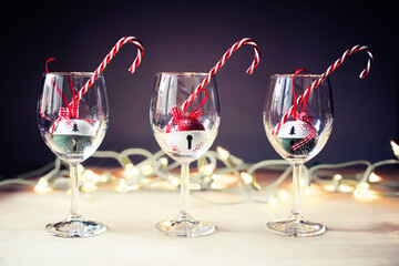 christmas holidays card  background with festive decorations