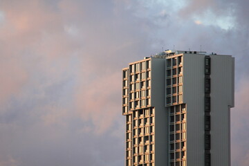 building in the evening