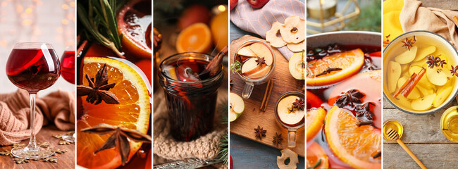 Plakat Collage with tasty homemade mulled wine