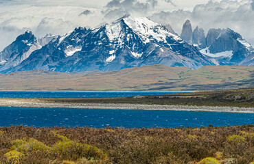 lake in the mountains Torres del Paine, Chile