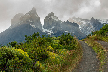 landscape in the Los Cuernos mountains, Patagonia