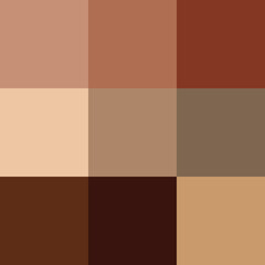 Black skin color tones palette