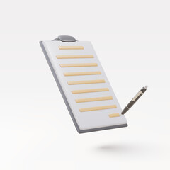 3d Copywriting, writing icon. Document concept and pens. Vector illustration.