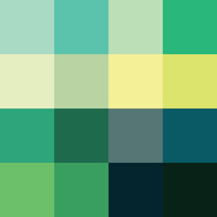 Vintage botanical squares tile with swatches