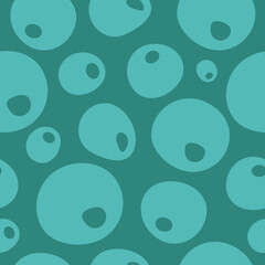 Mint green seamless pattern with bubbles