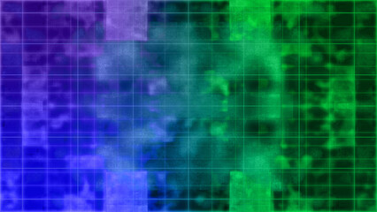 Obraz premium Abstract neon kaleidoscope pattern grid background image.
