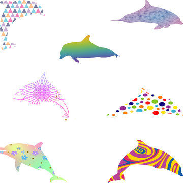 Cute Pattern Fish and Dolphins