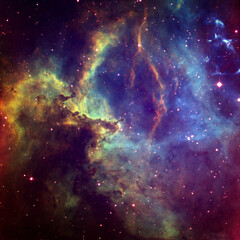 Obraz na płótnie Canvas Rosette Nebula Southeast Detail in Mapped Color