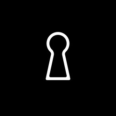 Keyhole simple line icon. Vector illustration isolated on black background.