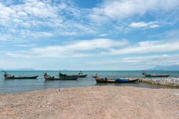 Fishing boats on the sea in Cambodia