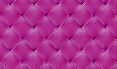 Purple natual leather background for the wall in the room. Interior design, headboards made of artificial leather, leatherette , furniture upholstery. Classic checkered pattern for furniture, headboar
