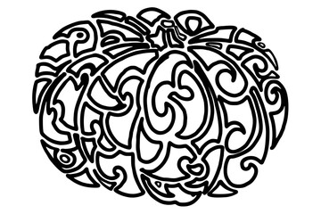 Pumpkin Ornament Tattoo vector