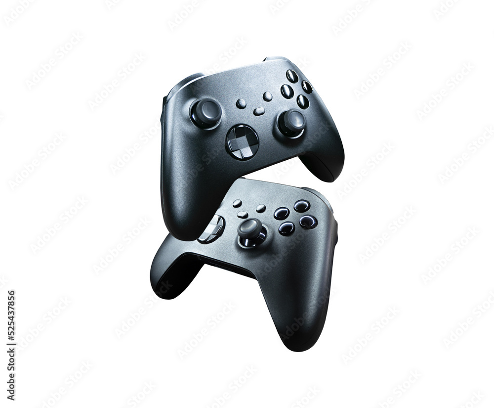 Fototapete 2 game controllers floating on a transparent background PNG