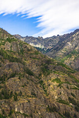 mountain range in Lake Chelan in Washington  during summer.
