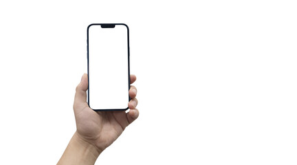 cell phone in hand on a transparent background PNG - easy modification