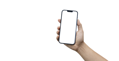 cell phone in hand on a transparent background PNG - easy modification