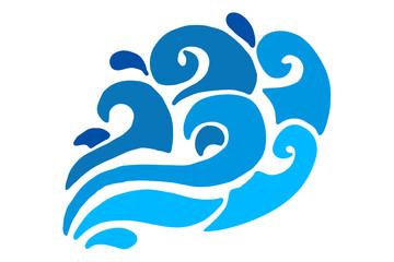 Fototapeta premium tattoo ornament of waves and splashes of water