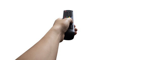 hand holding tv remote control - transparent background PNG - Powered by Adobe