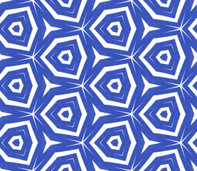 Medallion seamless pattern. Indigo symmetrical