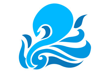 tattoo ornament of waves and splashes of water