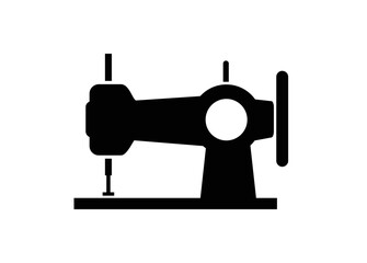 Sewing machine. Simple illustration in black and white.