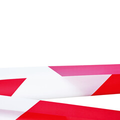 Large Red White Do Not Cross Ribbon Barricade Tape Copy Space, Isolated Detailed Horizontal Background, Crime Scene Marking Closeup, Construction Site Hazard Cordon Safety Barrier Concept