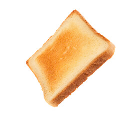 Slice of delicious toasted bread isolated on white