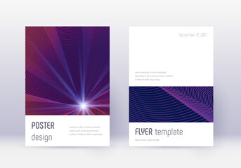 Minimalistic cover design template set. Violet abs