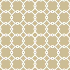 Fototapeta premium Seamless vector ornament in arabian style. Geometric abstract golden and white andbackground. Grill with pattern for wallpapers and backgrounds