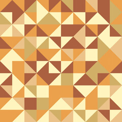 Geometric vector pattern with brown, yellow and orange triangles. Geometric modern ornament. Seamless abstract background