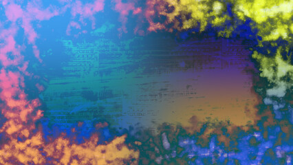Fototapeta na wymiar Abstract neon gradient grunge border background image.