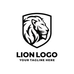 Lion face logo design vector