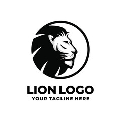 Lion face logo design vector