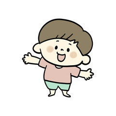 かわいい子どもの全身イラスト素材　男の子
