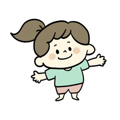 Obraz premium かわいい子どもの全身イラスト素材 女の子