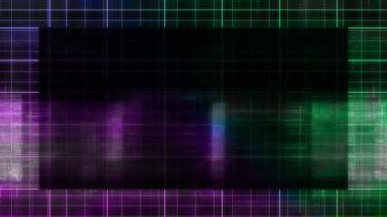 Abstract glitch art grid border background image.