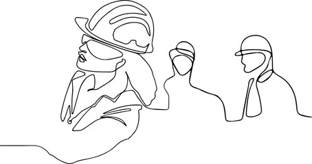 construction manager and engineer working on building site. Vector illustration